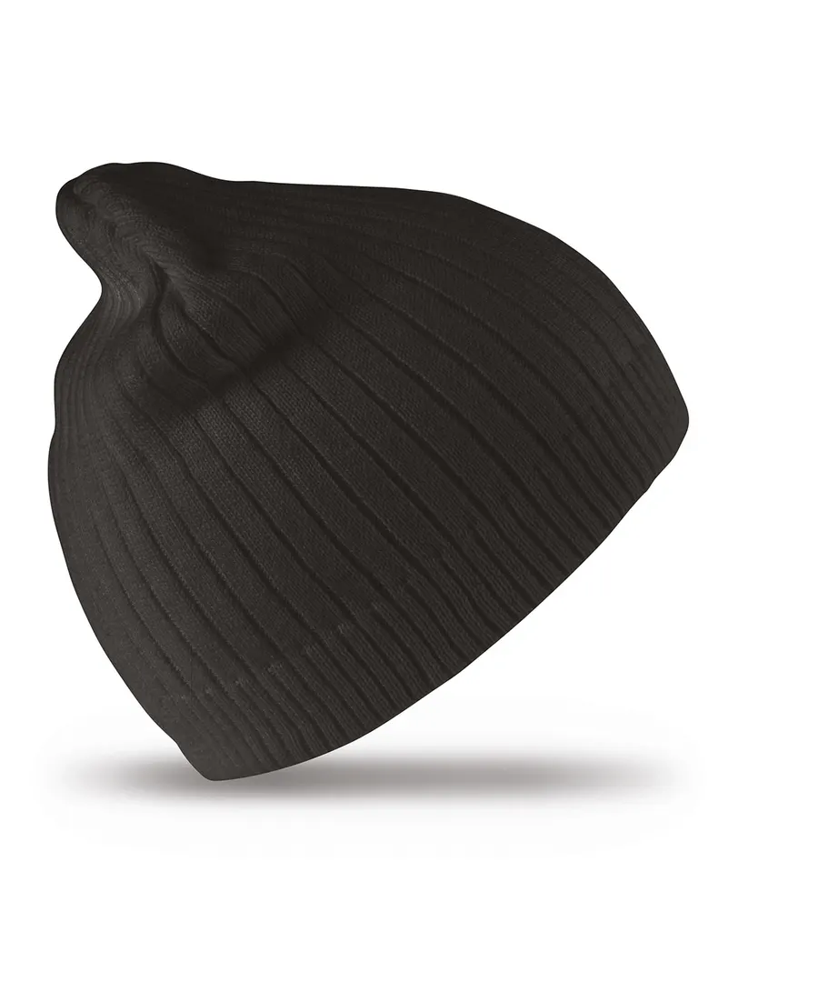 Cotton knitted beanie hat – Black