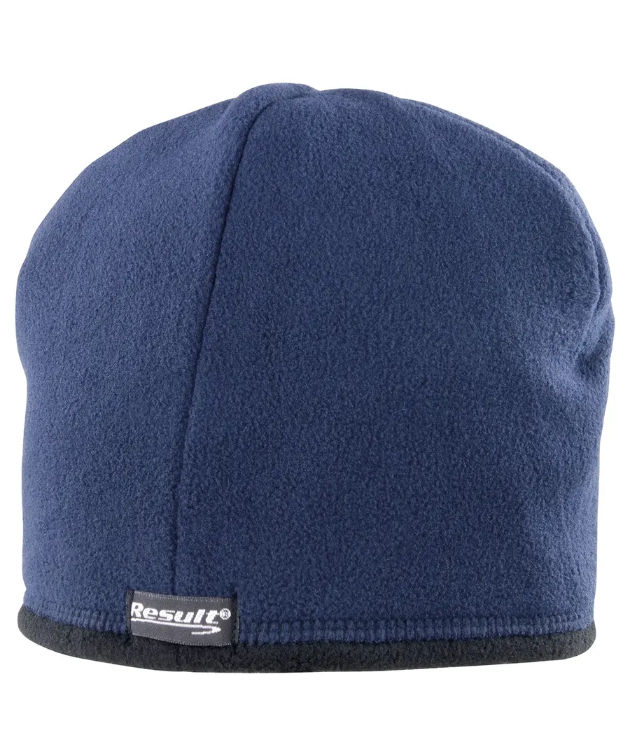 Reversible microfleece bob hat – Navy/Black