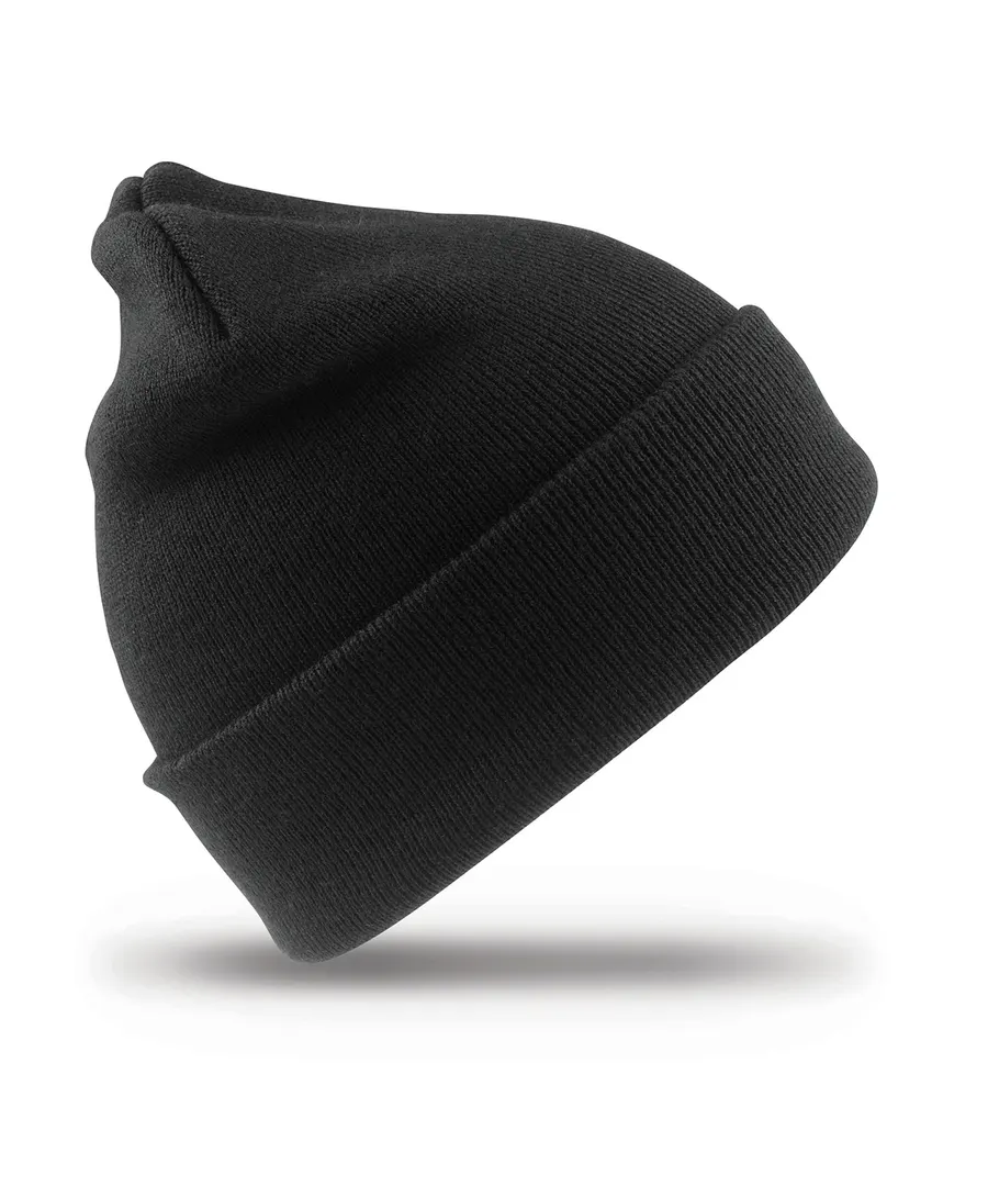 Kids woolly ski hat – Black