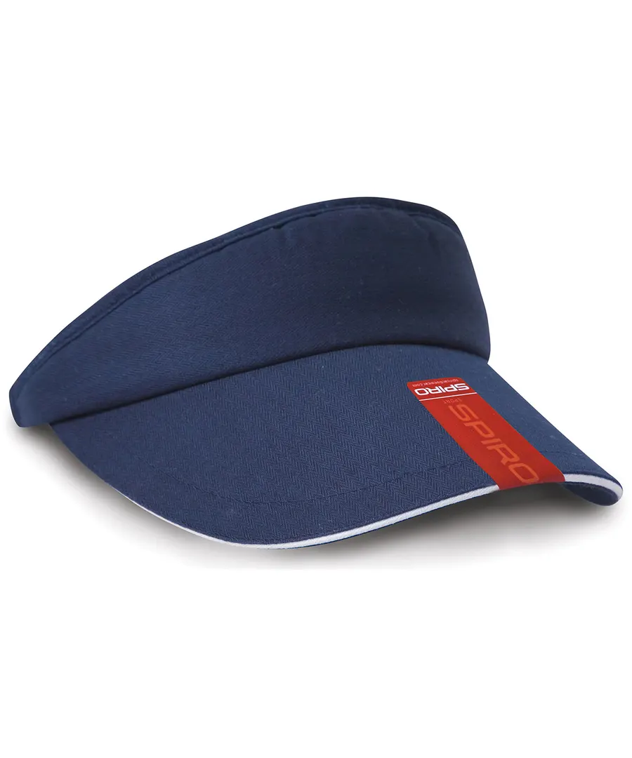 Herringbone sun visor with sandwich peak – Navy/White