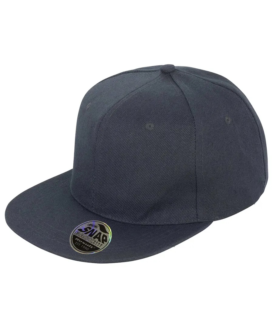 Bronx original flat peak snapback cap – Black