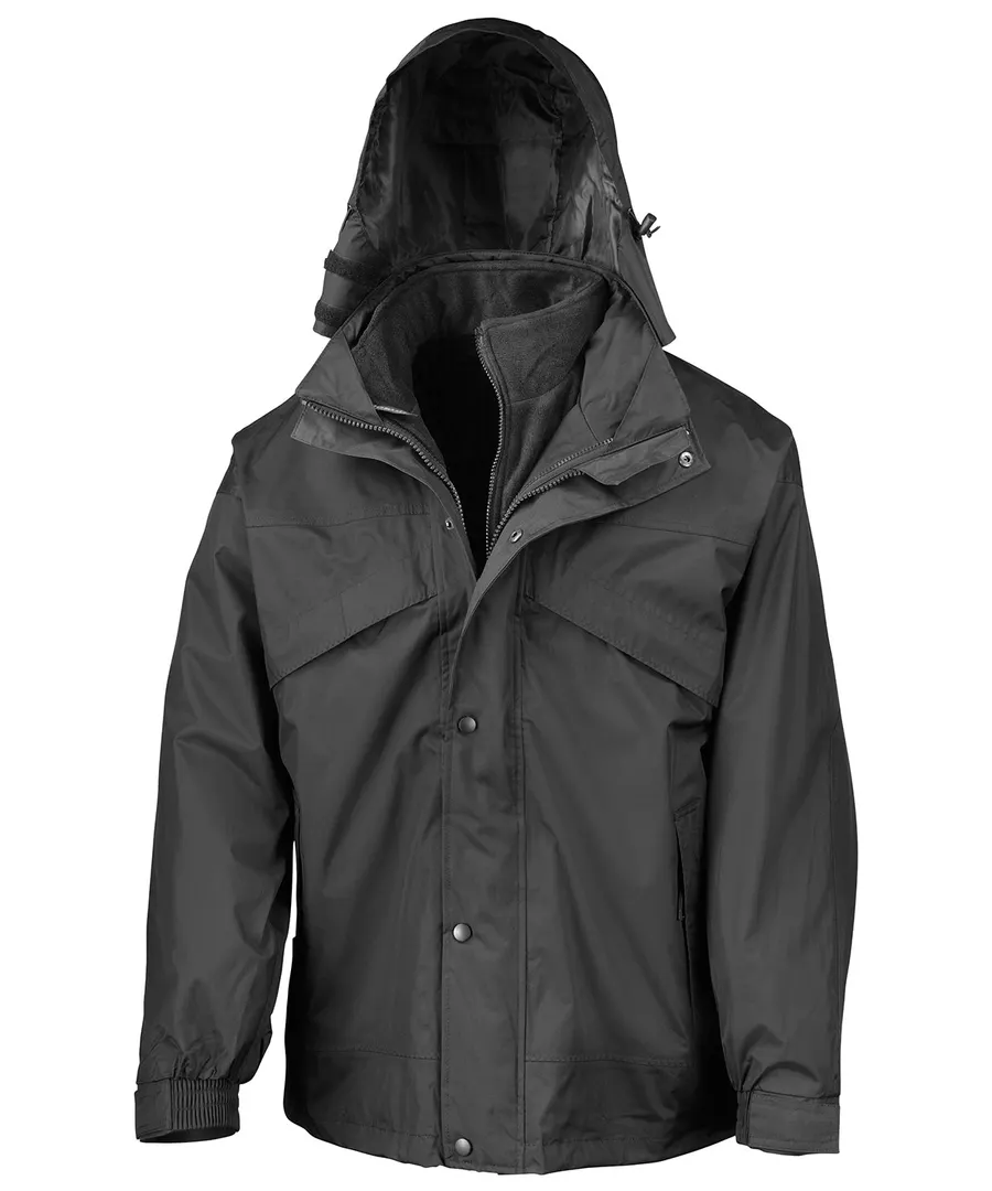 3-in-1 zip and clip jacket – Black/Black