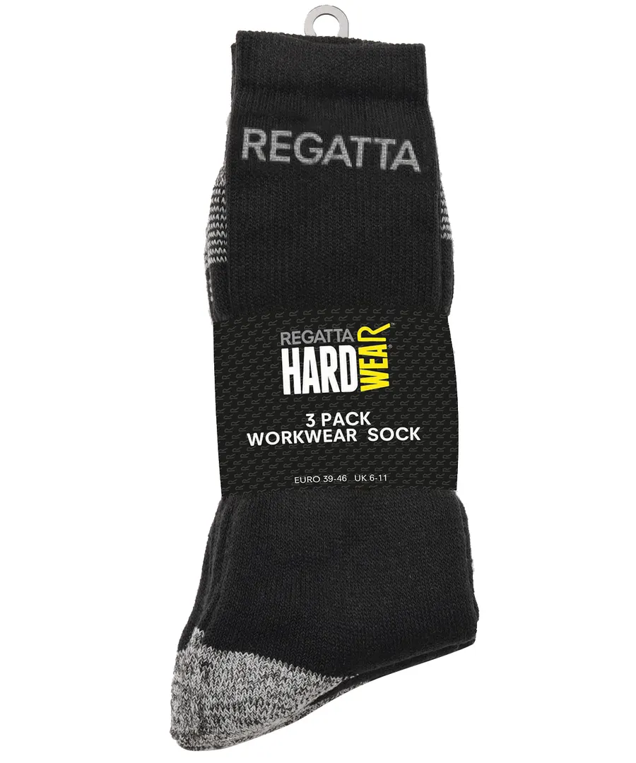 3-pack work socks – Black