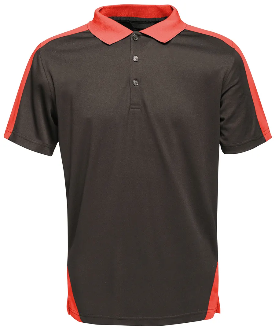 Contrast wicking polo – Black/Classic Red