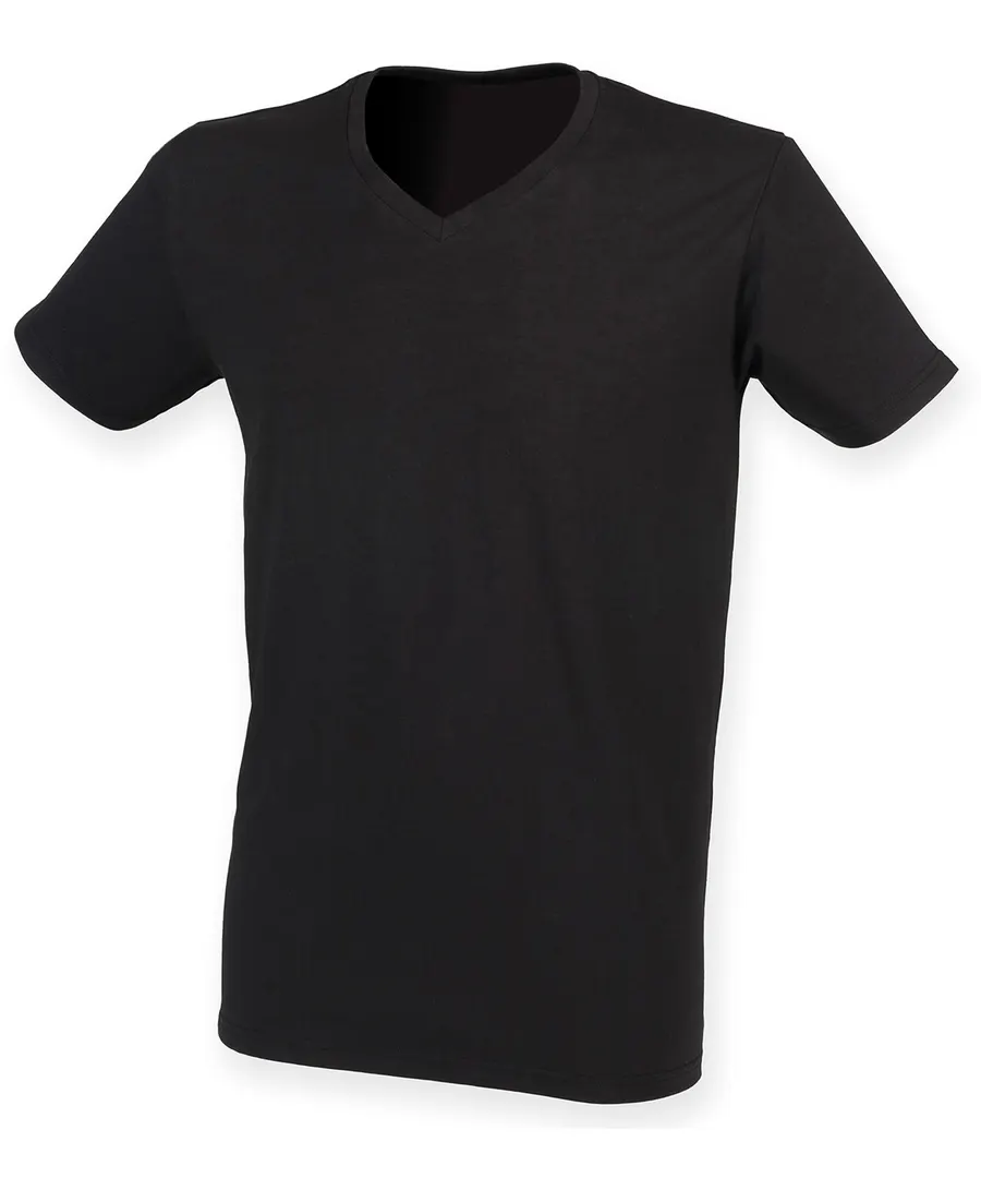 Men's feel good stretch v-neck t-shirt – Black