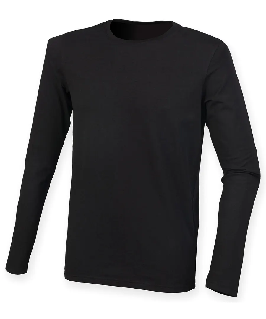 Feel good long sleeved stretch t-shirt – Black