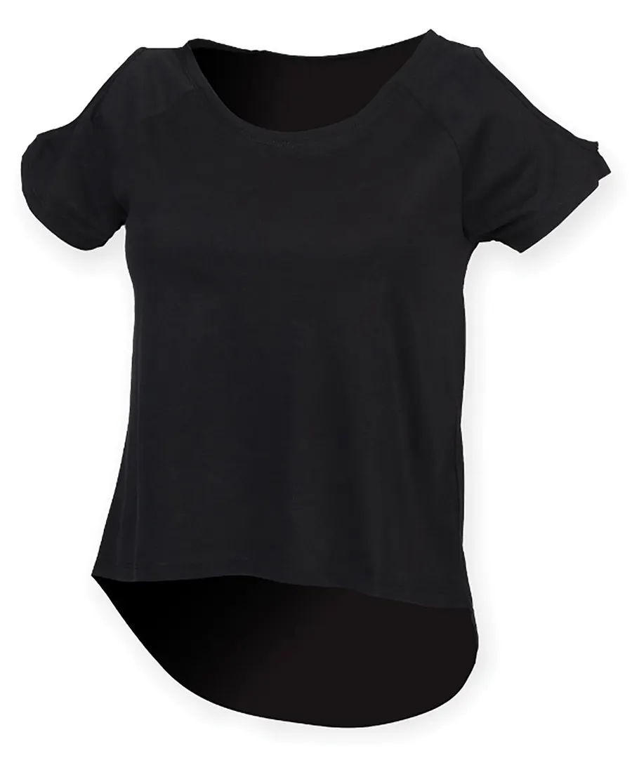 T-shirt with drop detail – Black