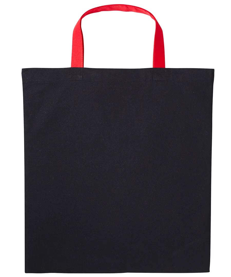 Varsity cotton shopper short handle – Black/Fire Red