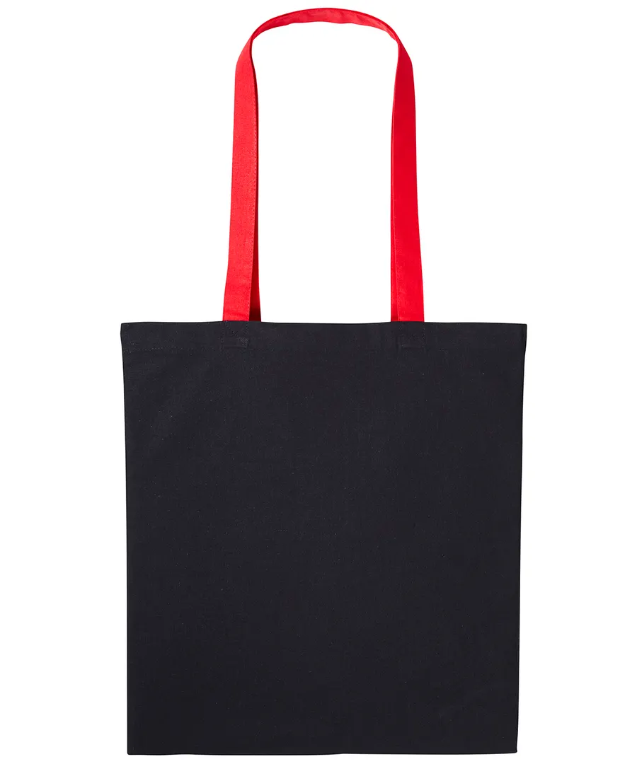 Varsity cotton shopper long handle – Black/Fire Red