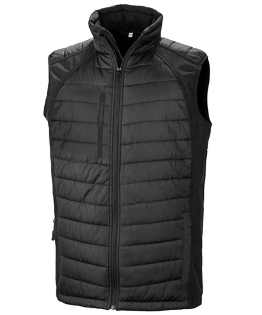 Compass padded softshell gilet – Black/Black