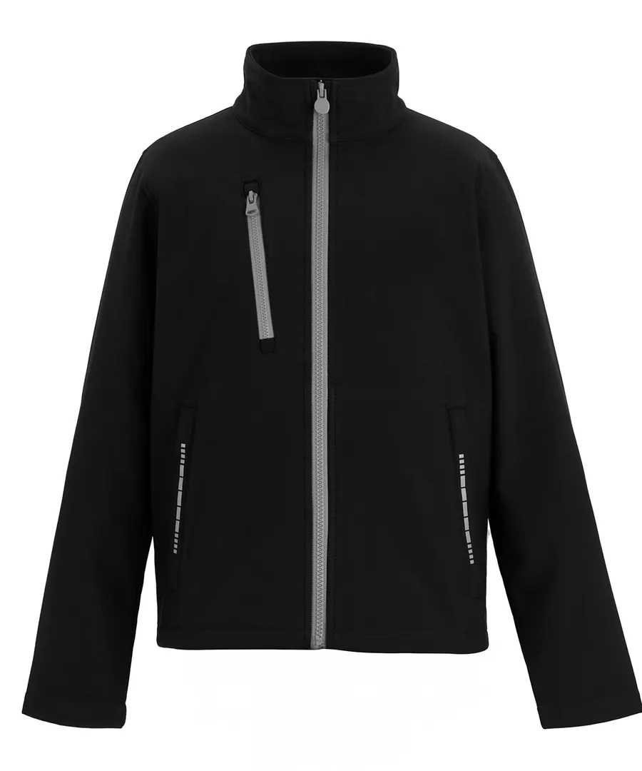 Junior Ablaze 3L softshell jacket – Black/Mineral Grey