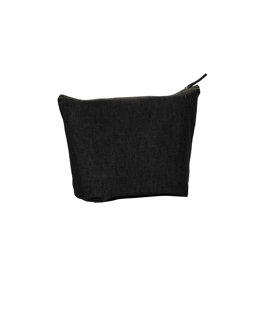 Recycled luxe accessory bag – Black Denim