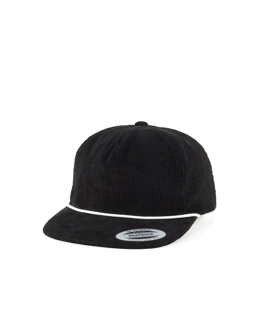 YP Classics unstructured corduroy cap with braided rope – Black